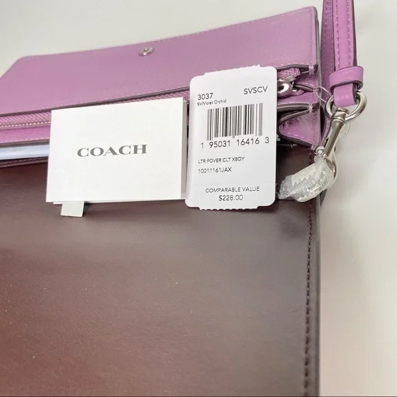 COACH HANDBAG ANNA LETTER FOLDOVER CROSSBODY CLUTCH BAG - Picture 4 of 14